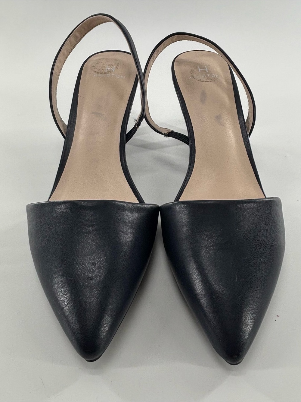 H by Halston Valencia kitten heel slingbacks pointed toe 8.5 navy blue - Picture 7 of 11